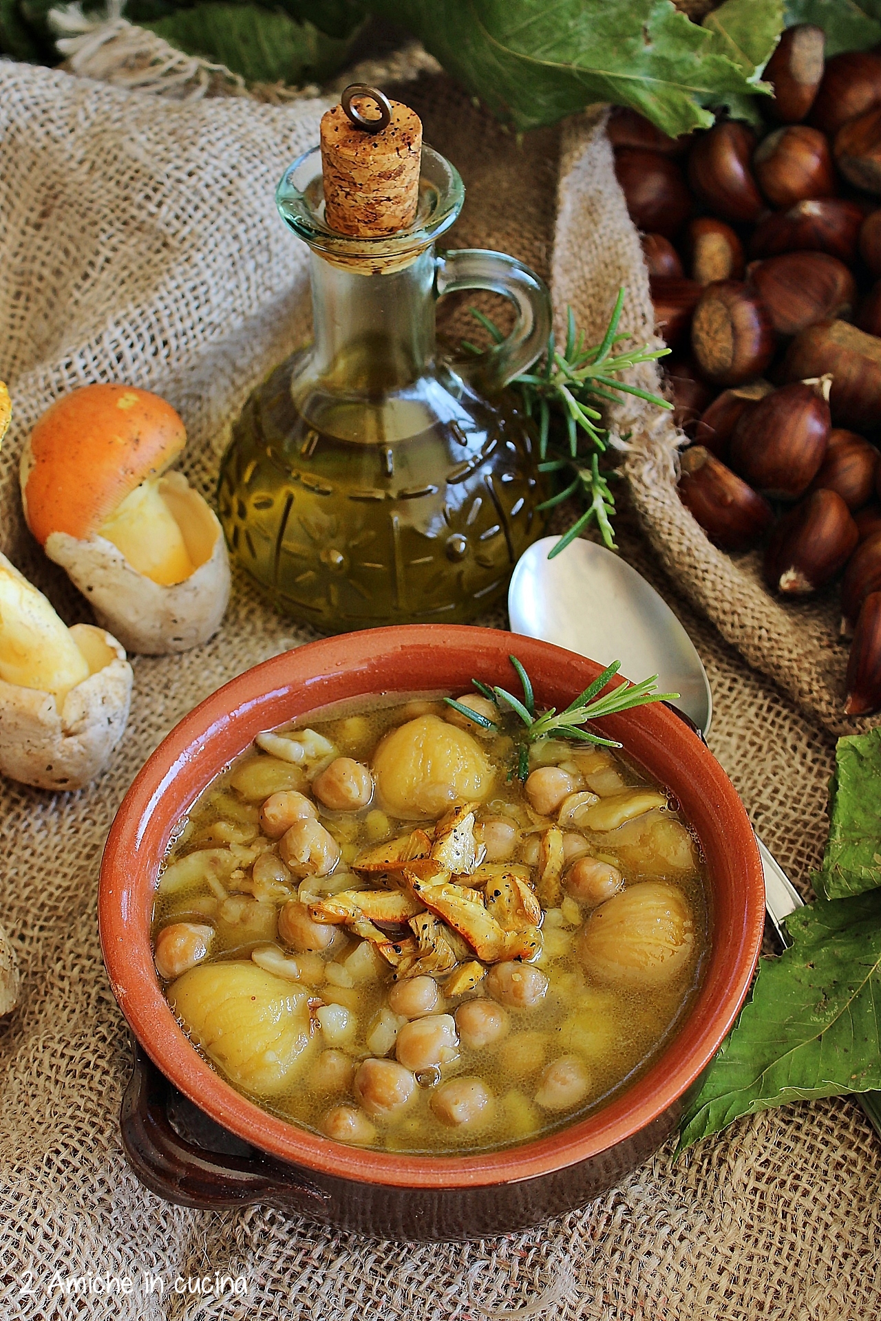 Zuppa Di Ceci E Castagne Con Funghi Ovoli Amiche In Cucina